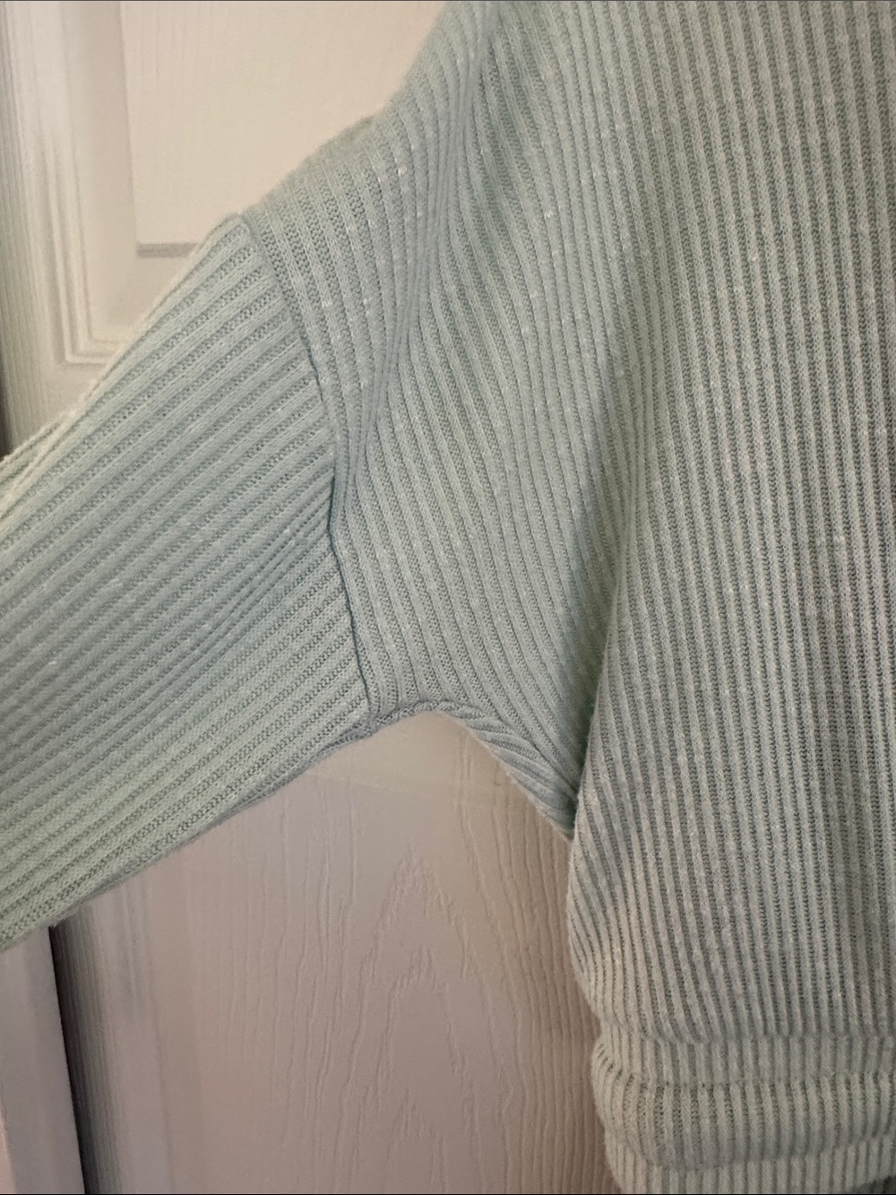 Gymshark Ribbed Long-Sleeve Drawstring Crop Top in Mint - Picture 5 of 14